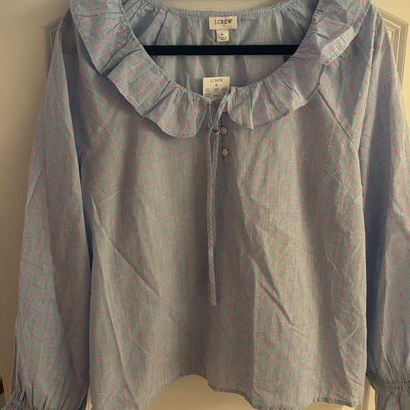 J. Crew Factory Long Sleeve Ruffle Top - Picture 5 of 7